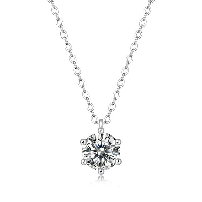 1ct D VVS1 Moissanite Pendant Necklace 925 Sterling Silver Jewelry Gift