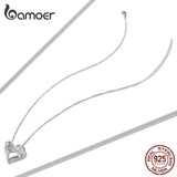 Double Layer Heart CZ Necklace 925 Silver Chain Wedding Gift