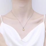 Yellow CZ Pendant Necklace 925 Sterling Silver