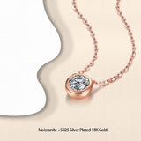 0.5-1ct Bubble Moissanite Diamond Necklace 925 Sterling Silver Clavicle Necklace