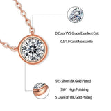 0.5-1ct Bubble Moissanite Diamond Necklace 925 Sterling Silver Clavicle Necklace
