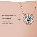 0.5-1ct Bubble Moissanite Diamond Necklace 925 Sterling Silver Clavicle Necklace