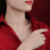 0.5-1ct Bubble Moissanite Diamond Necklace 925 Sterling Silver Clavicle Necklace