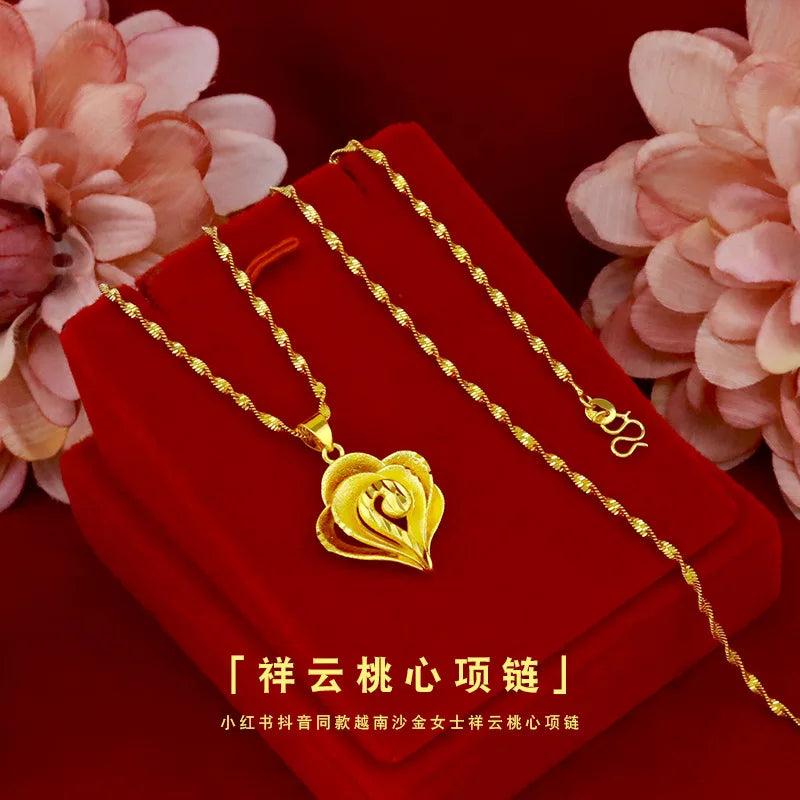 14k Heart Pendant Necklace for Women Wedding Engagement Jewelry