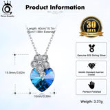 925 Silver Heart Shape Crystal Necklace with CZ Pendant