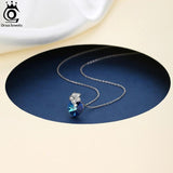 925 Silver Heart Shape Crystal Necklace with CZ Pendant