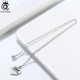 Fire Opal Heart Necklace Sterling Silver Pendant for Women Present