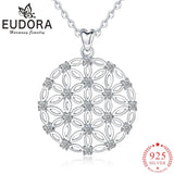 Eudora Flower of Life Blossom Necklace 925 Silver Wedding Gift with Box