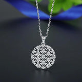 Eudora Flower of Life Blossom Necklace 925 Silver Wedding Gift with Box