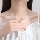 Malanda 925 Sterling Silver Pearl Cross Pendant Necklace For Women