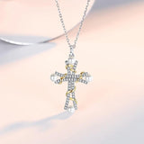 Malanda 925 Sterling Silver Pearl Cross Pendant Necklace For Women