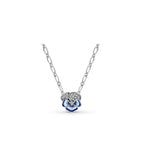 S925 Sterling Silver Necklace Pansy Pendant Necklace Couple's Birthday