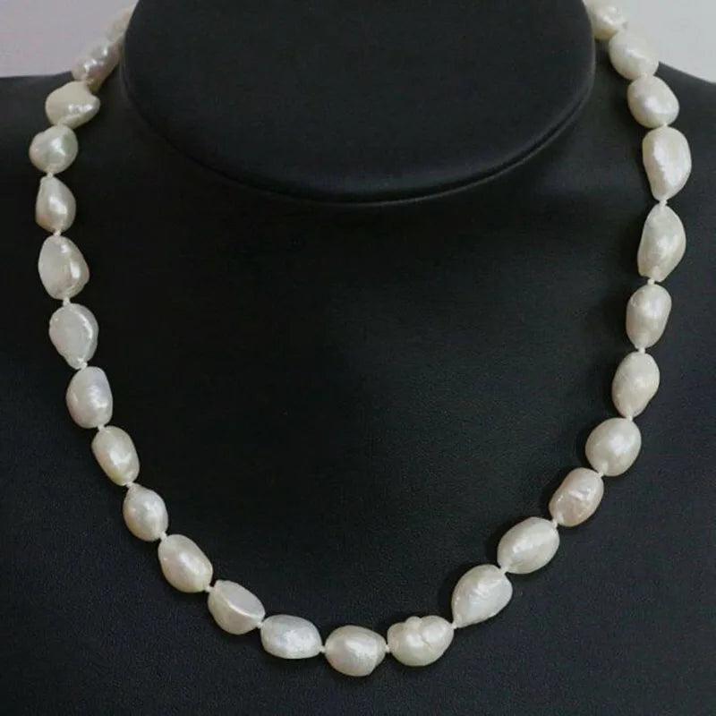 Natural Freshwater Pearl Necklace Women's Chain 18