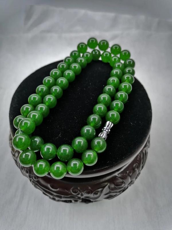 6-10mm Handcraft Natural Jade Green Jade Necklaces