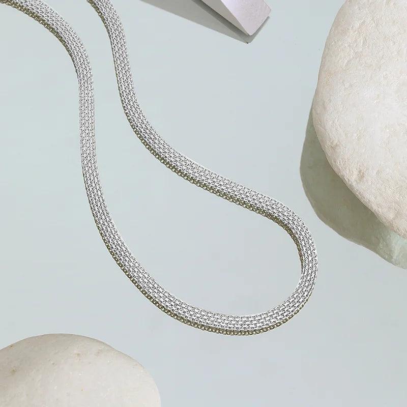 925 Silver Lace Chain Choker Necklace for Women