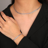 925 Silver Lace Chain Choker Necklace for Women