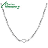925 Silver Net Chain Necklace Enamel Heart Pendant Choker