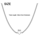 925 Silver Net Chain Necklace Enamel Heart Pendant Choker
