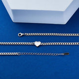 925 Silver Net Chain Necklace Enamel Heart Pendant Choker