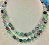 10mm Colorful Fluorite Crystal Beads Necklace 32''