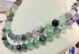 10mm Colorful Fluorite Crystal Beads Necklace 32''