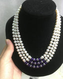 Akoya Pearl & Green Jade Necklace 7-8MM
