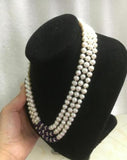 Akoya Pearl & Green Jade Necklace 7-8MM
