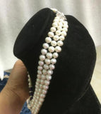 Akoya Pearl & Green Jade Necklace 7-8MM