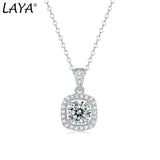 LAYA S925 Silver Bag Pendant Moissanite Necklace for Women Brides