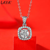 LAYA S925 Silver Bag Pendant Moissanite Necklace for Women Brides