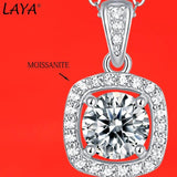 LAYA S925 Silver Bag Pendant Moissanite Necklace for Women Brides