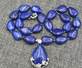 Natural Lapis Lazuli Teardrop Gemstone Necklace Pendant 18