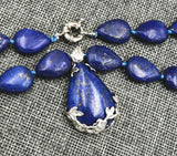 Natural Lapis Lazuli Teardrop Gemstone Necklace Pendant 18
