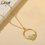 LAYA 925 Silver Zircon Dolphin Pendant Necklace