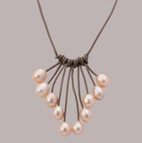 Pink Gray Freshwater Pearls Necklace for Women