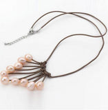 Pink Gray Freshwater Pearls Necklace for Women