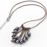 Pink Gray Freshwater Pearls Necklace for Women