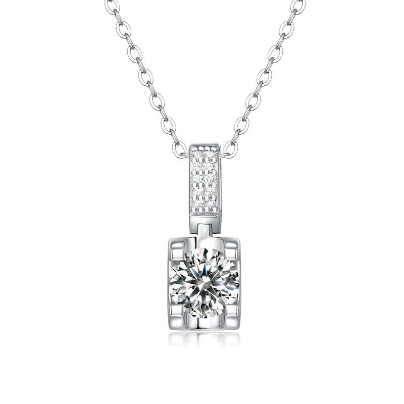 LAYA S925 Silver Love At First Sight 1ct Moissanite Chain Necklace