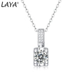 LAYA S925 Silver Love At First Sight 1ct Moissanite Chain Necklace