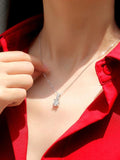 LAYA S925 Silver Love At First Sight 1ct Moissanite Chain Necklace