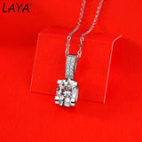 LAYA S925 Silver Love At First Sight 1ct Moissanite Chain Necklace