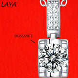 LAYA S925 Silver Love At First Sight 1ct Moissanite Chain Necklace