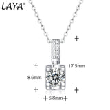 LAYA S925 Silver Love At First Sight 1ct Moissanite Chain Necklace