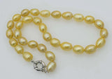 Freshwater Pearl AA Champagne Egg 10-13mm Necklace 17 Inch
