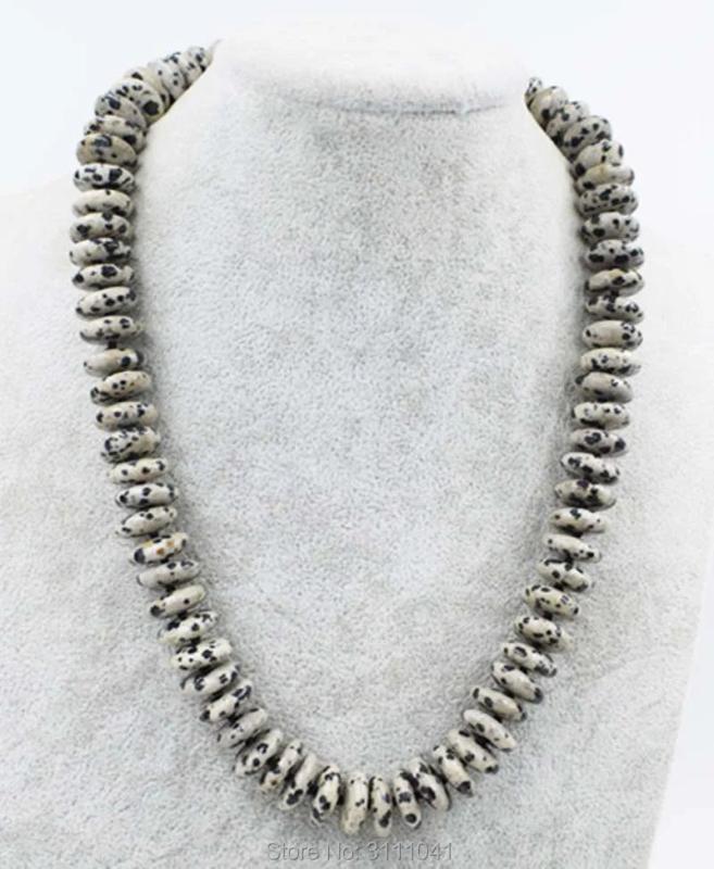 Natural Agate Roundel Necklace 18inch Beads for Women