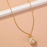Baroque Sea Shell Choker Pearl Necklace Women Gift