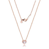 Rose Sparkling Heart Necklace Sterling Silver Charms & Beads DIY