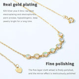 925 Silver Opal Necklace Vintage Zircon Inlay Necklaces
