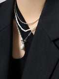 Baroque Pearl Chain Necklace 925 Sterling Silver Pendant Gift For Women