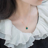Malachite Hexagon Necklace Geometric Honeycomb Pendant 925 Sterling Silver